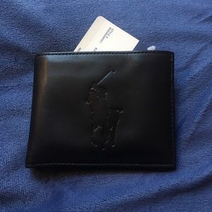 NWT Black Big Pony Polo wallet